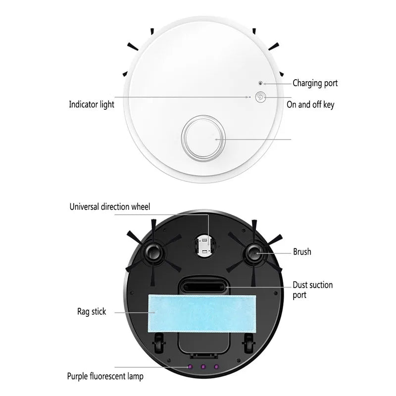 2023 3-in-1 Wet And Dry Ultra-thin Cleaning Machine Automatic Robot Vacuum Cleaner Smart Wireless Sweeping Mopping Smart Home