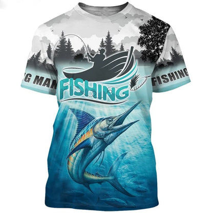 2023 New Men's T-Shirts Short Sleeve Tops Summer Clothing Fishing Graphic Shirts Men Dress Streetwear O-Neck Pullovers 5XL Tee - MAGNET MARKET