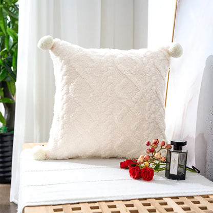 Elevate Your Comfort with Retro Fluffy Soft Throw Pillowcase - Plush Decorative Cushion Cover for Sofa & Couch