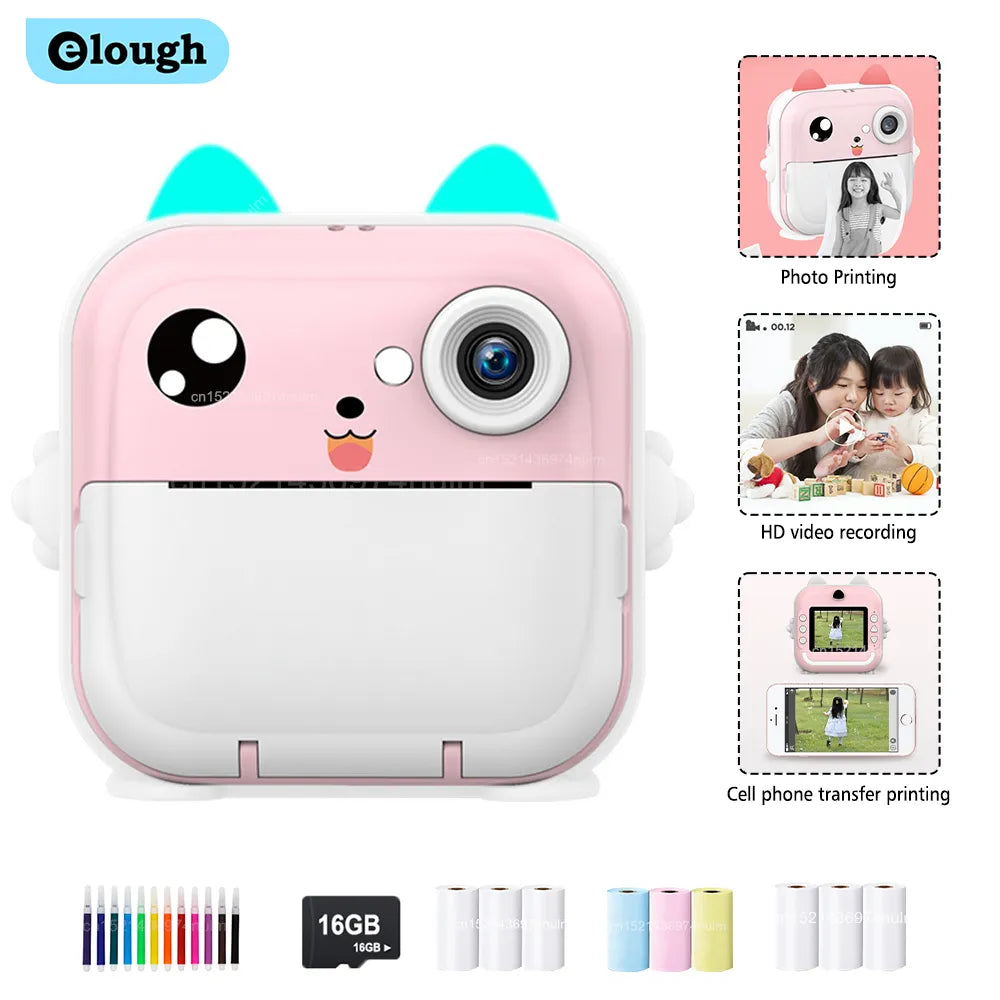 Children Instant  Print Camera Kids Video Photography Digital Photo Camera Toy Mini Thermal Printer Boy Girls Birthday Gift