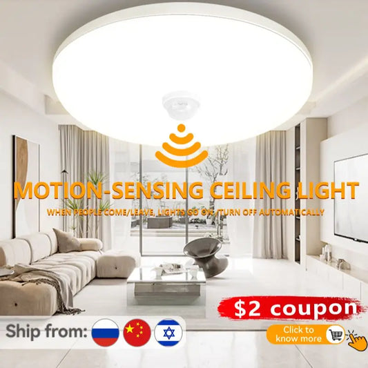 Motion Sensor Ceiling Lights   LED PIR Hanging Ceiling Lamp for Home Lighting Room Hallways Corridor Stair Night Light Smart