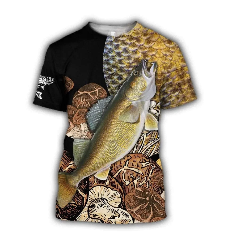 2023 New Men's T-Shirts Short Sleeve Tops Summer Clothing Fishing Graphic Shirts Men Dress Streetwear O-Neck Pullovers 5XL Tee - MAGNET MARKET