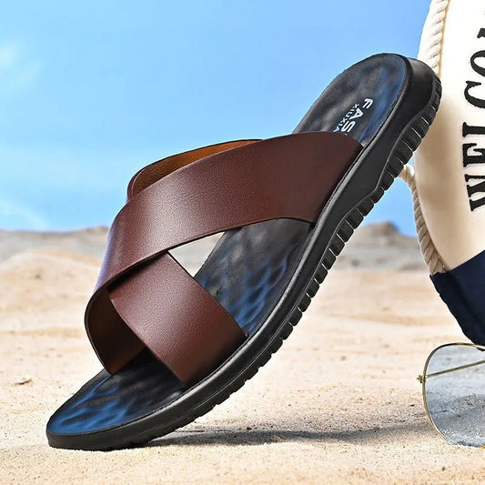 Men Slippers Summer 2024 Large Size Outdoor Beach Casual Sandals Trend Men's Shoes Flat Non-slip Comfortable Shoes Zapatillas