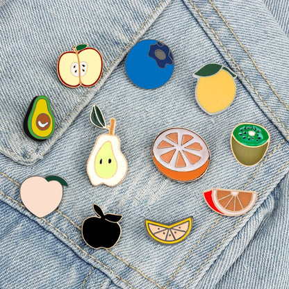 30 Styles Lovely Fruits Series Brooch Banana Stawberry Cherry Watermelon Lemon Enamel Pins Cartoon Bag Lapel Badge Jewelry Gifts