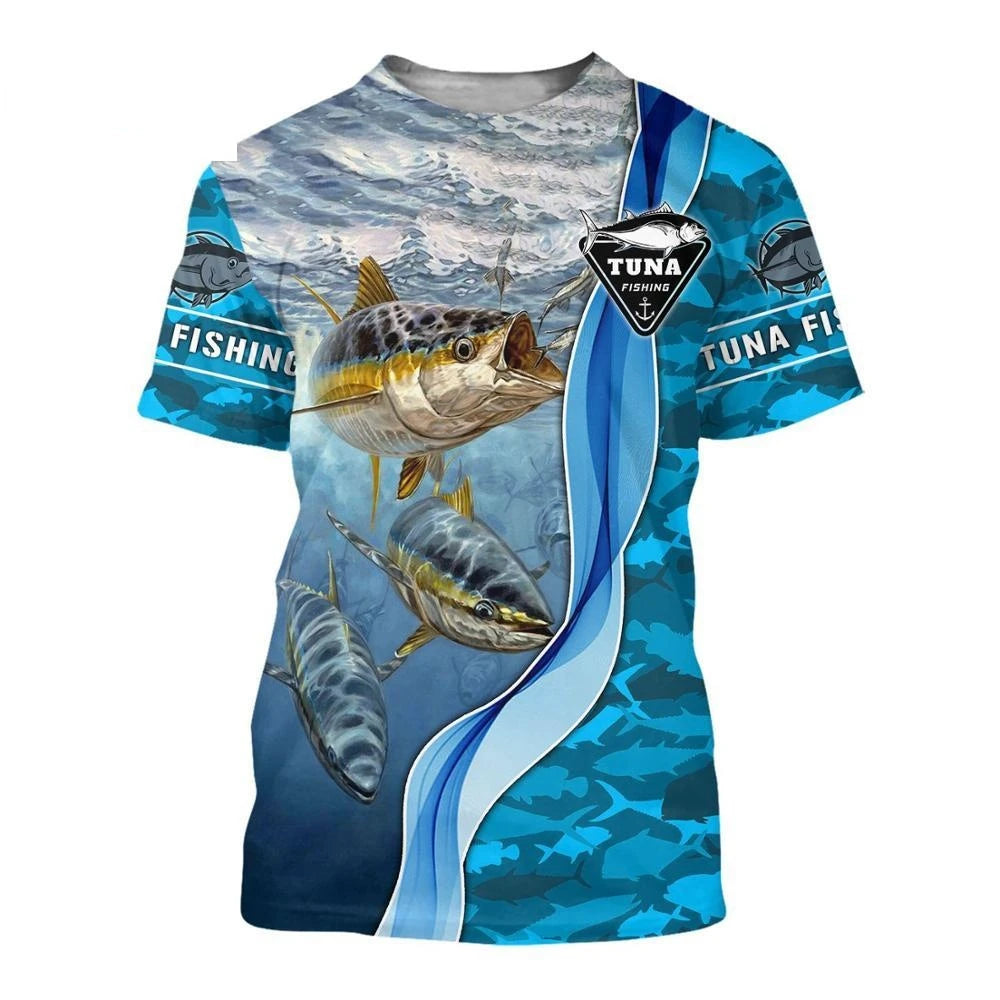 2023 New Men's T-Shirts Short Sleeve Tops Summer Clothing Fishing Graphic Shirts Men Dress Streetwear O-Neck Pullovers 5XL Tee - MAGNET MARKET