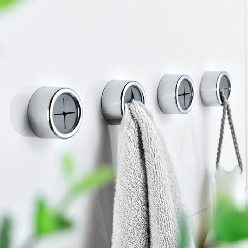 Kitchen Wall Mounted Mop Holder Bathroom Towel Holder Traceless Metal Hook Rack Home Appliance Storage Kitchen Storage