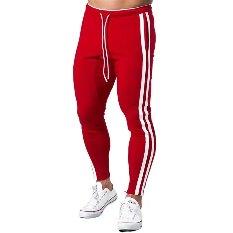 Joggers Men Striped Sweatpants Casual Long Pants Men Fitness Running Workout Track Trousers