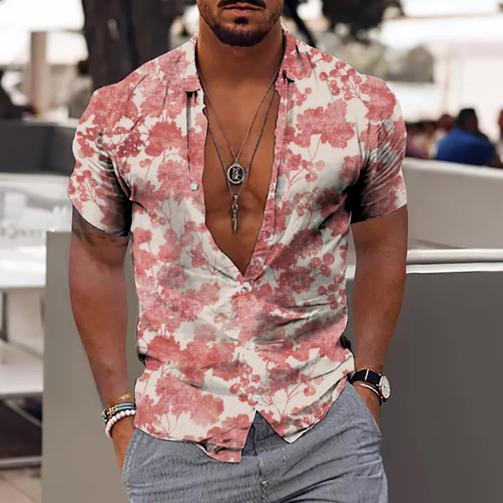 2023 Coconut Tree Shirts For Men 3d Printed Men's Hawaiian Shirt Beach 5xl Short Sleeve Fashion Tops Tee Shirt Man Blouse Camisa