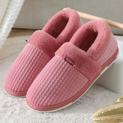 Women Men Couples Home Slippers New Fashion Warm Winter Furry Soft Short Plush Slipper Non Slip Bedroom Slides Indoor Shoes