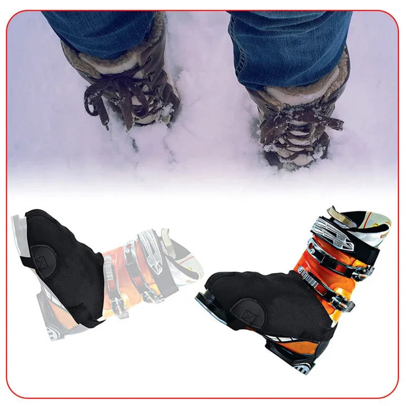 Dual Skate Snowshoe Covers Windproof Insulated Ski Boot Covers Velcro Polyester Boot Covers Winter Ski Sports Warm Accessories