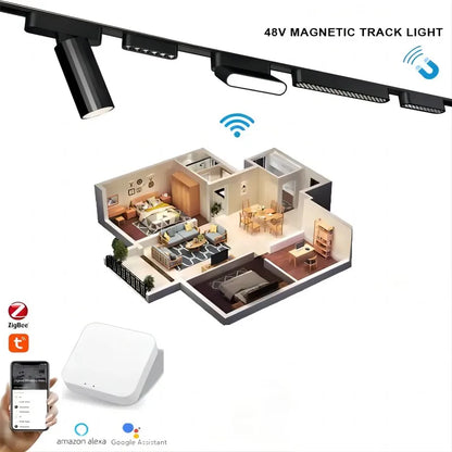 Smart Track Lights Changeable Magnetic Rail Tuya APP Control Smart System LED Lamp Magnet Track Ceiling Indoor Living Lighting