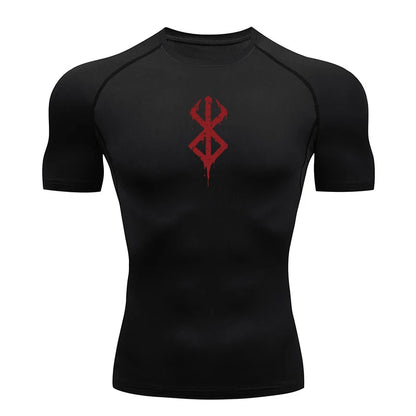 Men's Compression Tshirt Long Sleeve Anime Berserk Guts Sport Quick Dry TShirts Athletic Gym Tight Undershirts  Tops Tee Male