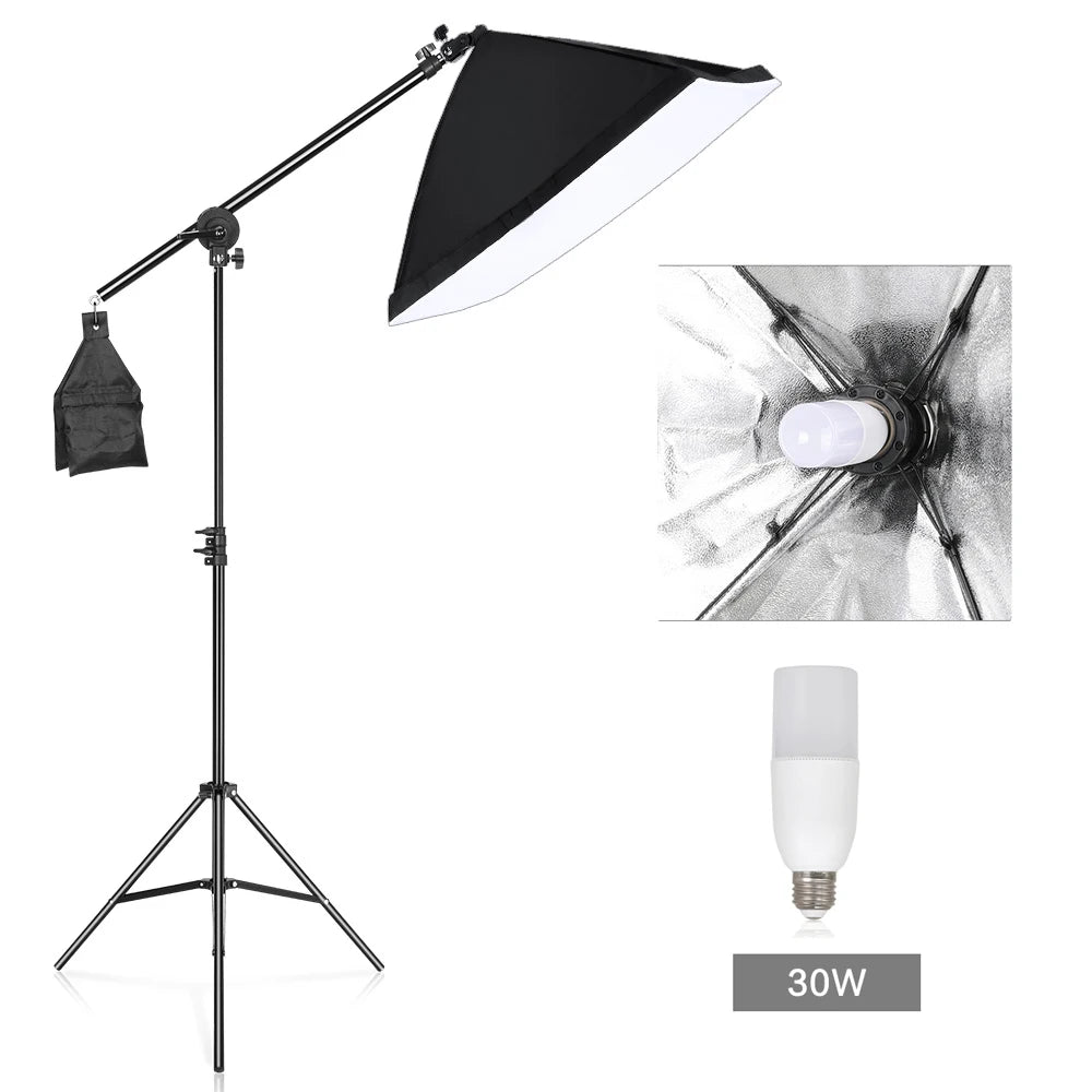 Photography 50x70CM Softbox Lighting Kits System Soft box Professional Continuous Light Use For Photo Studio Portrait Shooting