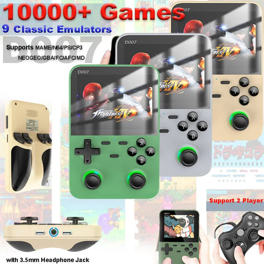 Portable Game Console D007 Retro Gaming Handheld 10000+ Games Video Game Consoles 3.5 Inch IPS Screen Classic Arcade Game Player