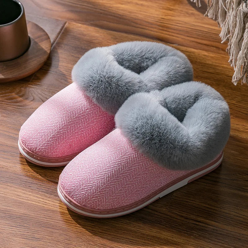 Women Men Couples Home Slippers New Fashion Warm Winter Furry Soft Short Plush Slipper Non Slip Bedroom Slides Indoor Shoes