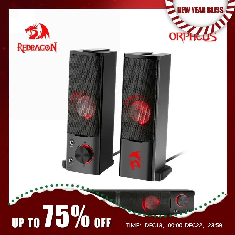 REDRAGON Orpheus GS550 Aux 3.5mm Stereo Surround Music Smart Speakers Column Sound Bar Computer PC Home Notebook TV Loudspeakers