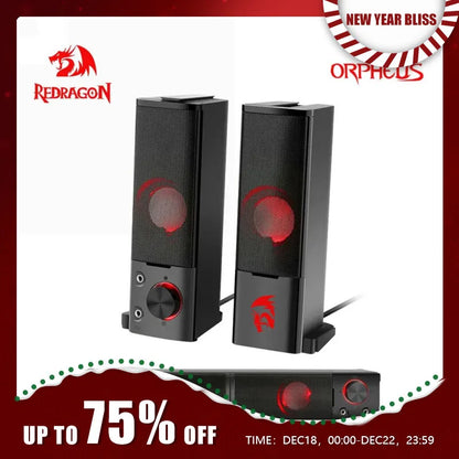 REDRAGON Orpheus GS550 Aux 3.5mm Stereo Surround Music Smart Speakers Column Sound Bar Computer PC Home Notebook TV Loudspeakers