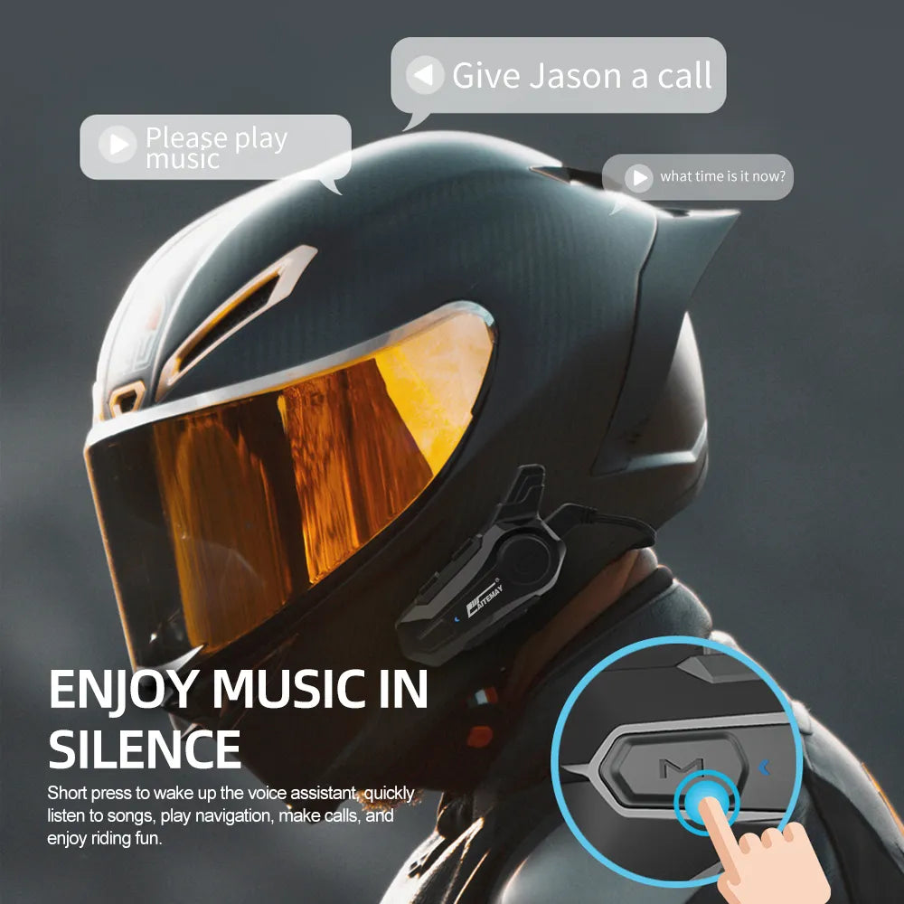 Motor Helmet Headphones Helmet Intercom Bluetooth 5.0 Motorcycle Wireless Headset 30M Interphone Speaker Walkie Helmet Talkie