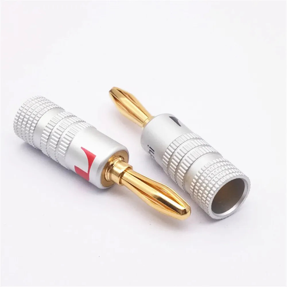 Musical Sound Banana Plug Nakamichi 4/8/16/50Pcs 24k Gold Plated 4MM Speakers Amplifier Cable Banana Connectors Plugs Jack