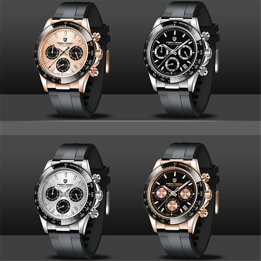 PAGANI Design New Men Quartz Watches Japan VK63 Clock Automatic Date Luxury Chronograph Dive Sapphire Wristwatches Reloj Hombre