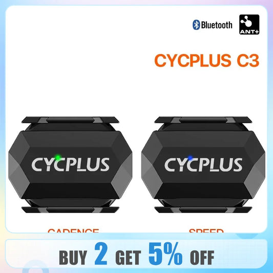 CYCPLUS Cadence Speed Dual Sensor Cycling Bicycle Accessories ANT+ BLE 5.0 Speedometer for XOSS Strava Bike Computer