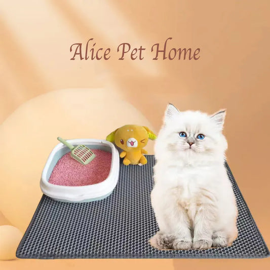 Fold Double Layer Pet Cat Litter Box Mat Waterproof Filters Pads Non-slip Keep Bed House Clean Trapping Kitten Sandbox Cama Para