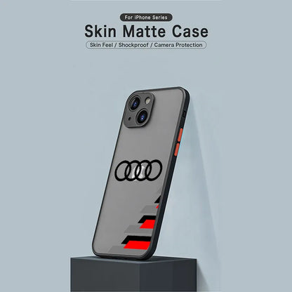 RS-Audi Wheels  Engine Matte Phone Case For iPhone 15 14 13 12 11 Pro Max Plus 13 Mini X XR XS MAX 8 7 Plus 6 Hard PC Coque