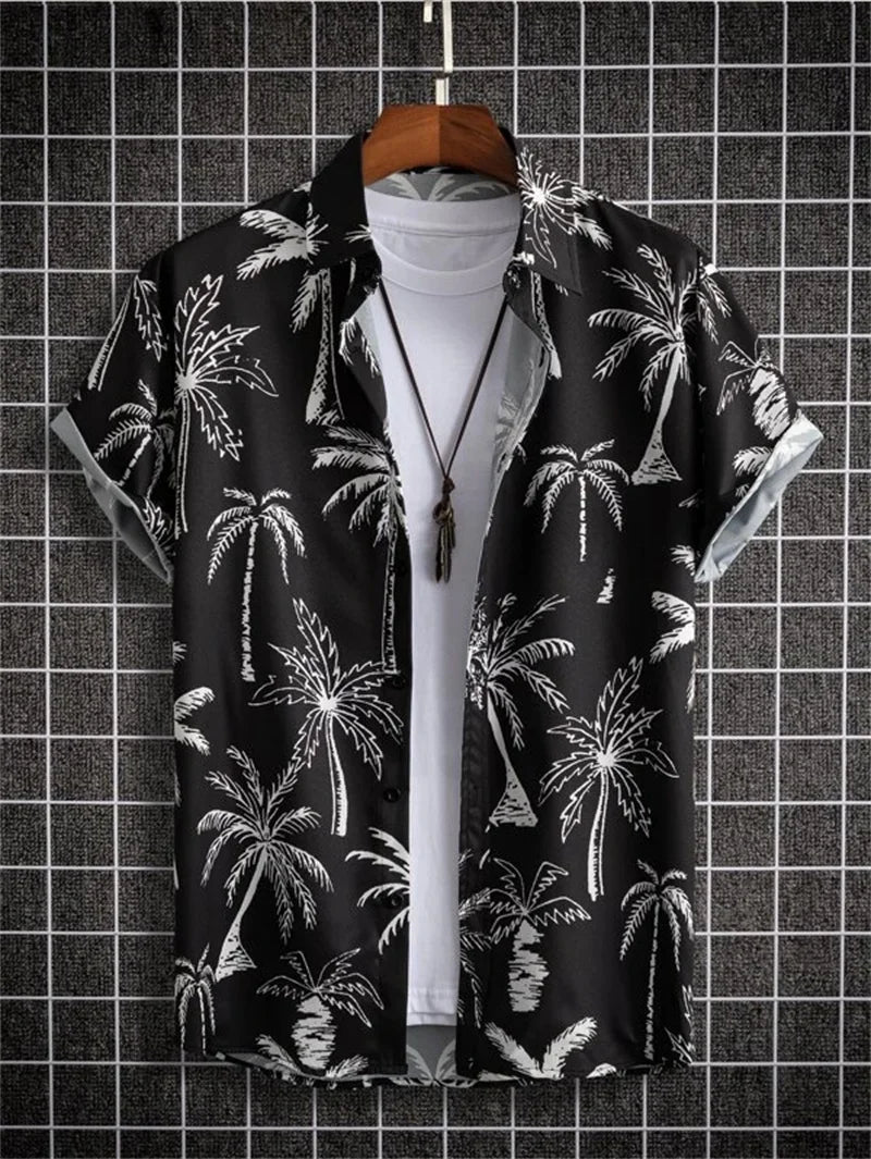 Hawaiian 3D Coconut Tree Top Men's Summer Beach Casual Clothing Street Outdoor Party Men's Shirt Loose Breathable Men's Clothing - MAGNET MARKET