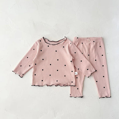 Cozy Dot Print Baby Pajama Set: Snug Sleepwear for Peaceful Nights