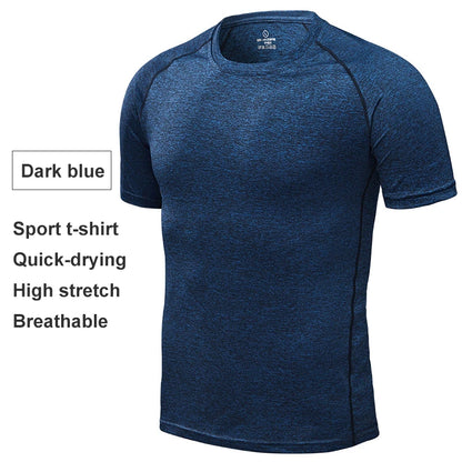 Men's Running T-Shirts, Quick Dry Compression Sport T-Shirts, Fitness Gym Running Shirts, Soccer Shirts Men's Jersey Sportswear