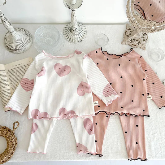 Cozy Dot Print Baby Pajama Set: Snug Sleepwear for Peaceful Nights