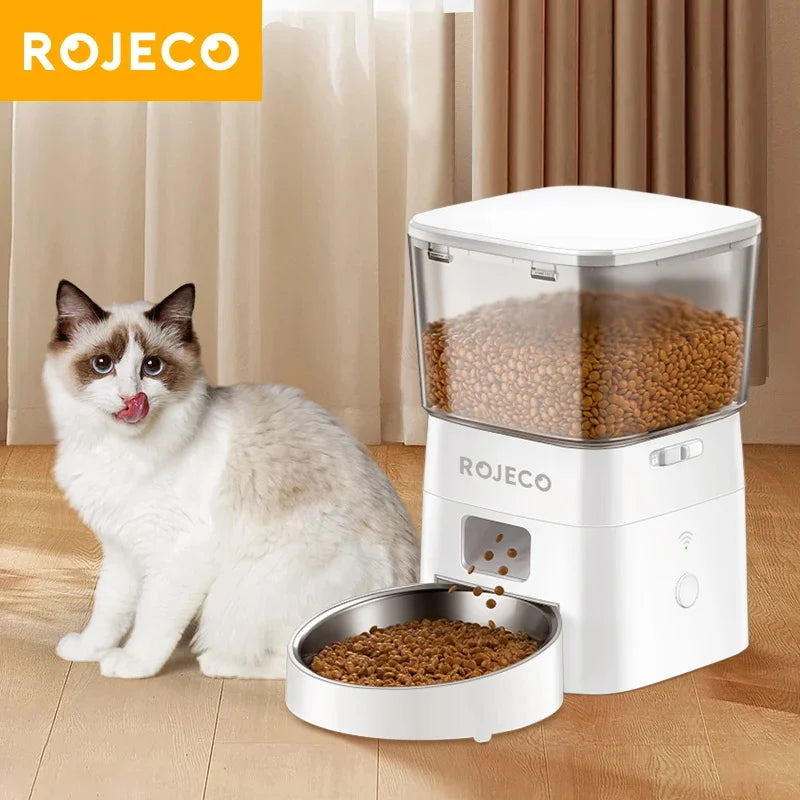 2L Automatic WIFI Cat Feeder Smart Pet Food Dispenser For Dry Food Dogs Kibble Dispenser With Remote Control Accessories