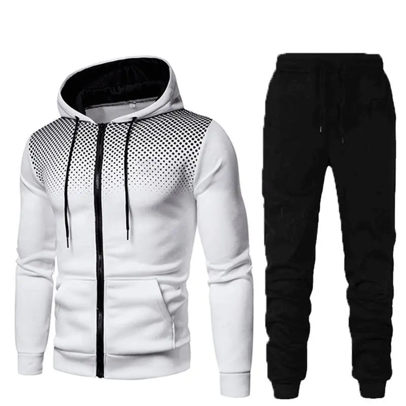 Men's 2-Piece Zipper Hoodie and Long Pants Set: Fashionable and Versatile for Autumn/Winter - MAGNET MARKET