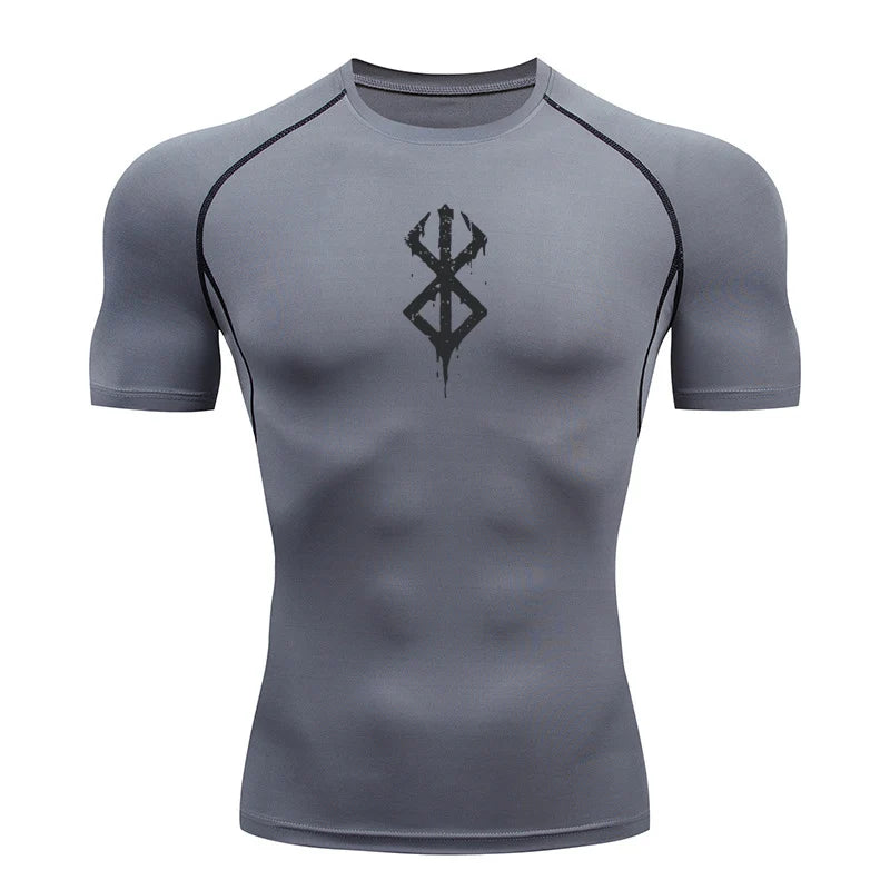 Men's Compression Tshirt Long Sleeve Anime Berserk Guts Sport Quick Dry TShirts Athletic Gym Tight Undershirts  Tops Tee Male