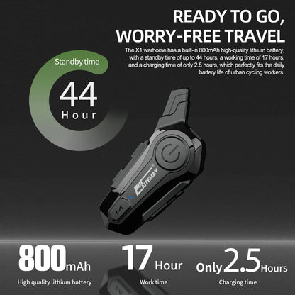 Moto Helmet Intercom Headset Bluetooth 5.0 Motorcycle Earphones Wireless 1000M Interphone Speaker Headphone Handsfree Call