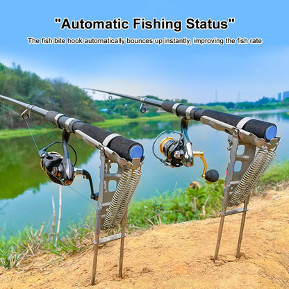 Automatic Fishing Rod Holder Stainless Steel Fishing Rack Tool Adjustable Spring Fishing Bracket Fishing Support Accessories