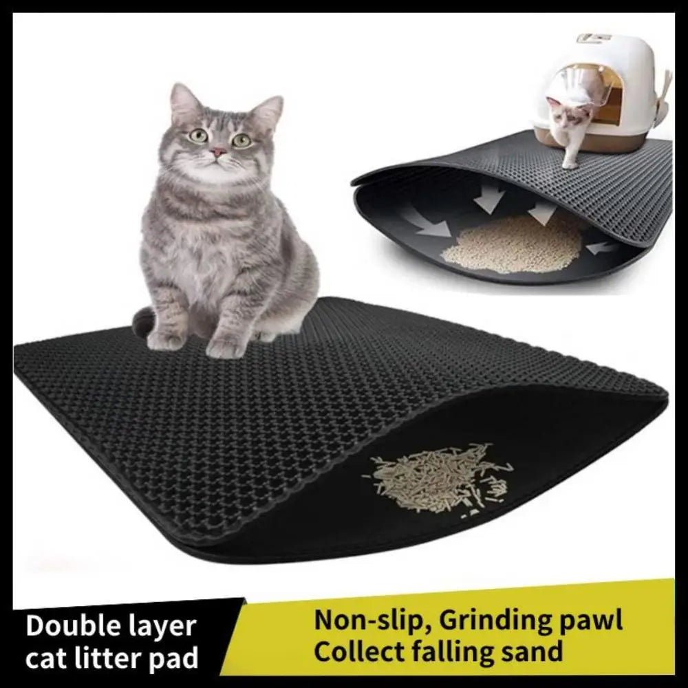 Pet Litter Box Mat Waterproof Non-slip Sand Litter Mat Double Layer Toilet Clean Pad For Cats House Clean Accessories Cat Pad