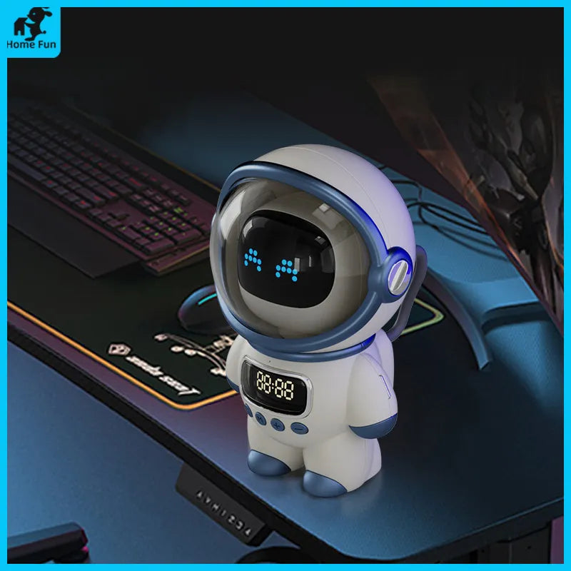 Intelligent Astronaut Bluetooth Speaker Creative Digital Smart Alarm Clock FM Radio Electronic Sleeping Night Light Table Clock