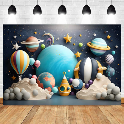 Newborn Baby 1st Birthday Party Photography Backdrop Balloons Boy and Girl Photographic Cakesmash Background Photo Studio Props