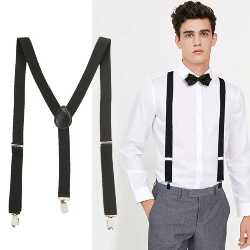 30mm Wide Men Suspenders High Elastic Adjustable Straps Suspender Heavy Duty X Back Trousers Braces for Wedding Suit Skirt - MAGNET MARKET