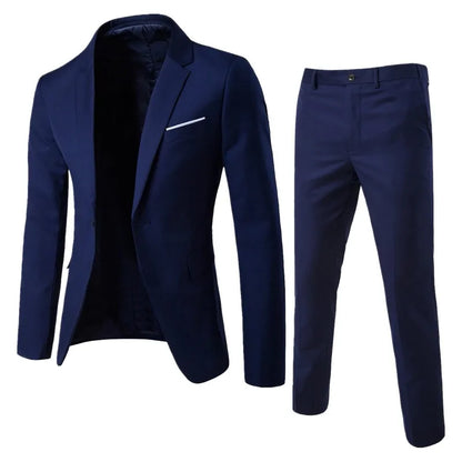 Business Elegant Men Suits Jacket Turn-down Collar Korean Slim Men's Blazer Career Wedding Suits Male Outfit Plus Size S-6XL - MAGNET MARKET