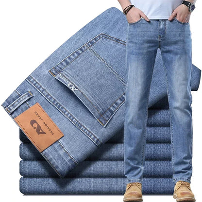 2024  Autumn Thick or Thin for summer Materail  Men's Luxury Classic Style Men Jeans Business  Stretch Denim Male Trousers - MAGNET MARKET