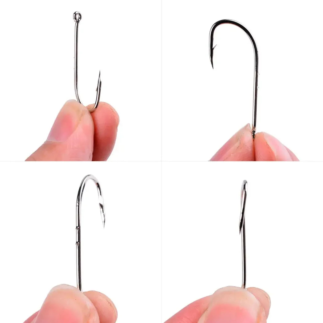 50pcs/ Box Long Shank Fishing Hook 1#-12# Fish Hooks High Carbon Steel Sharp Barbed Offset Narrow Bait Hook Carp Fishhook