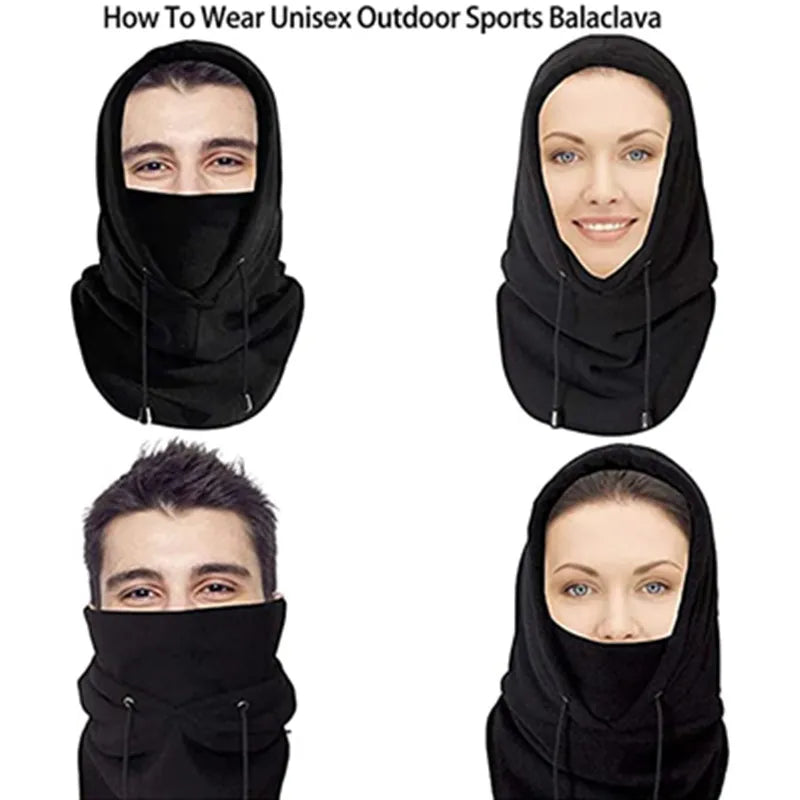 Winter Bike Hat Balaclava Fleece Riding Cap Windproof Warm Face Mask for Men and Women Suitable for Riding Skiing Outdoor Sports