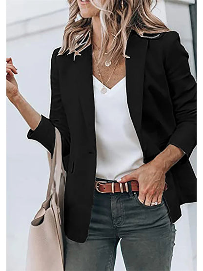 Blazer Women White XS-5XL Temperament Slim 2022 Spring Autumn New Fashion Slim Chic Long Sleeve Solid Suit Collar Coats Feminina