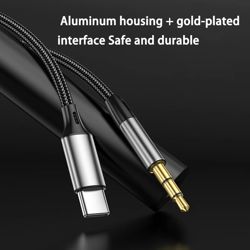 Type C to 3.5mm Aux Cable USB-C To 3.5 Jack Male to Male Adapter Wire For Headphone Headset Speaker For Xiaomi Huawei Samsung