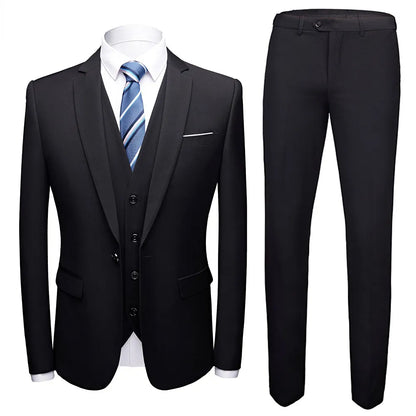 Men Blazers Set Wedding 3 Pieces Elegant 2 Suit Luxury Full Coat Pants Design Latest Vest Business 2023 Slim Fit Jacket Trousers - MAGNET MARKET