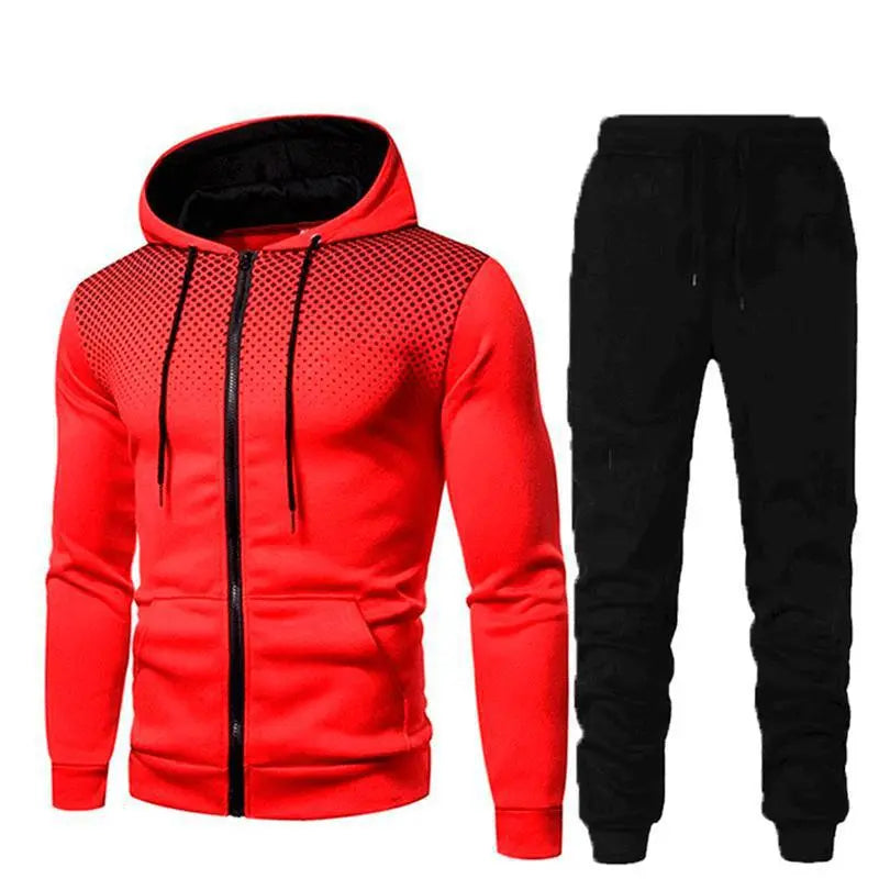 Men's 2-Piece Zipper Hoodie and Long Pants Set: Fashionable and Versatile for Autumn/Winter - MAGNET MARKET