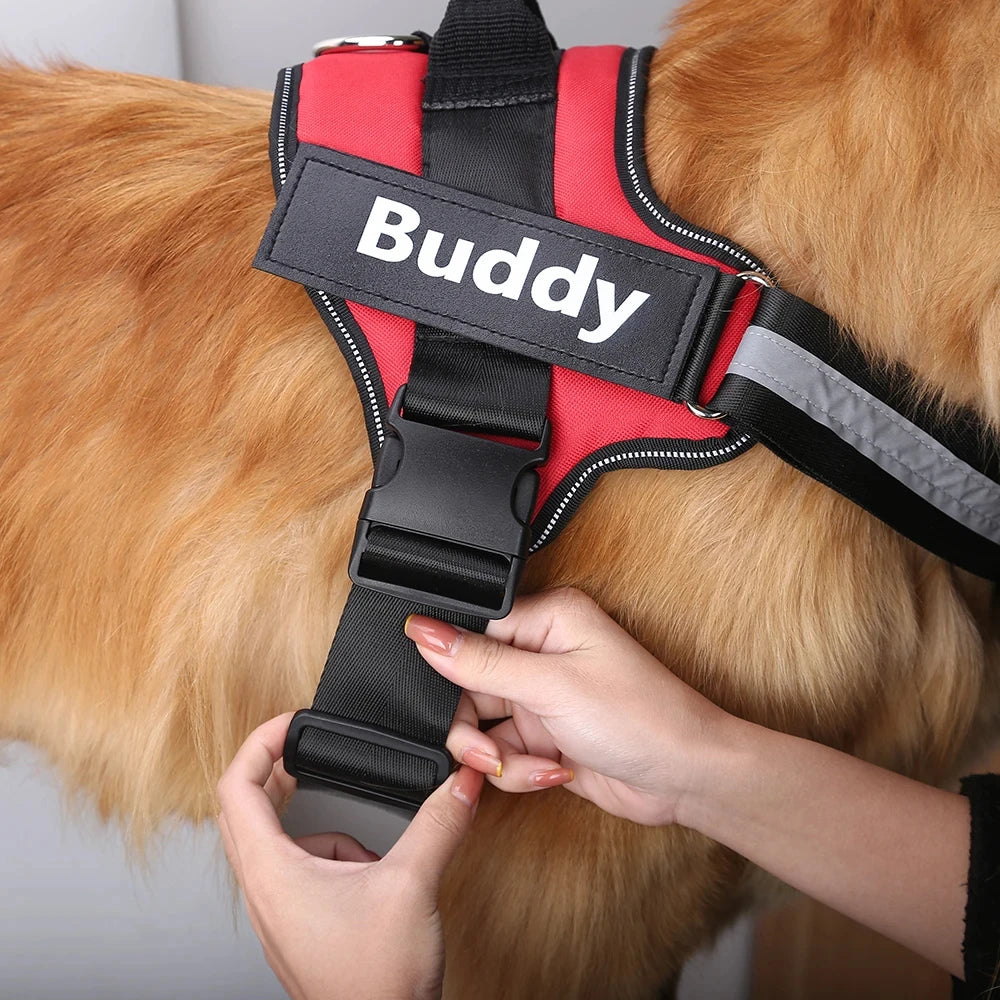 Secure Outdoor Adventures: Customizable Reflective Dog Harness - MAGNET MARKET