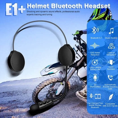 EJEAS E1+ Motorcycle Helmet Bluetooth Headset Moto Music Earphone Wireless Headphone Speaker E1 Plus Optional Remote Controller